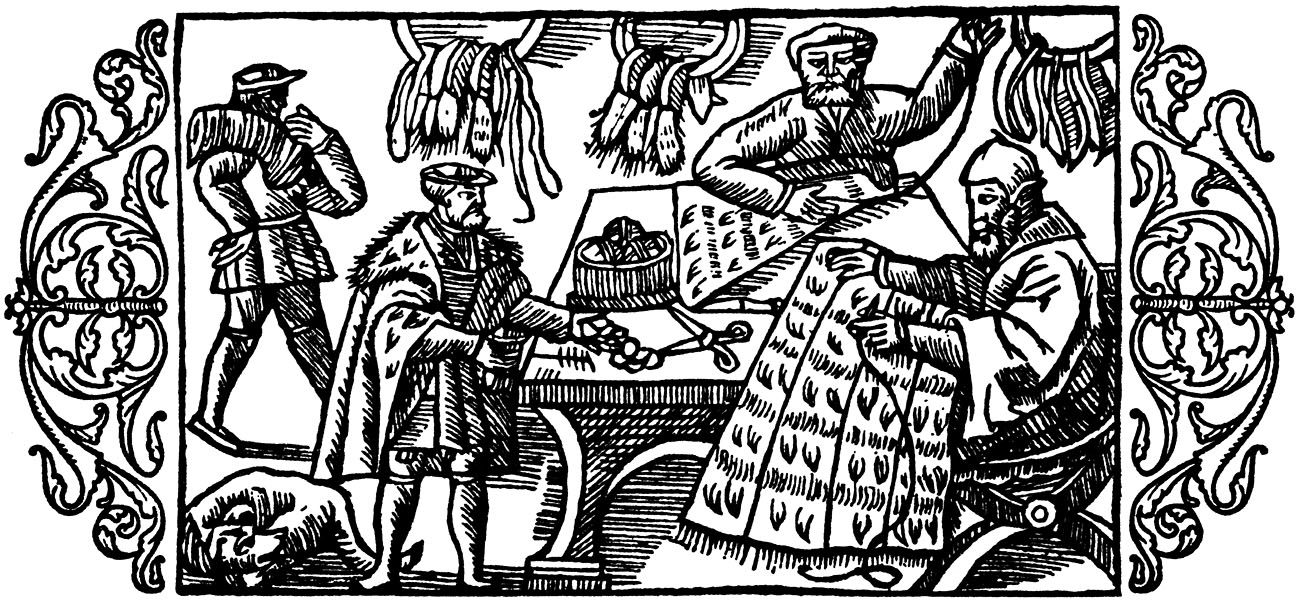 Olaus Magnus Historia om de nordiska folken. Bok 6 - Kapitel 20 - Om skinnare och olika slags skinn. - Utgivningsår 1555.